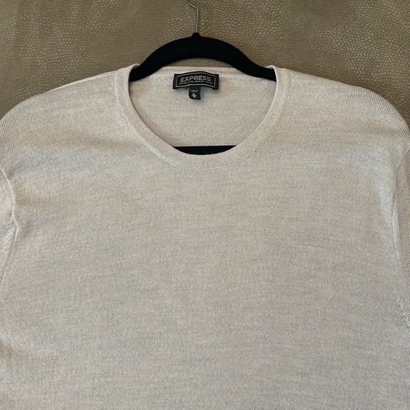 Express Men’s Fine Moreno Wool Sweater Size XL Color Beige. - Picture 2 of 4